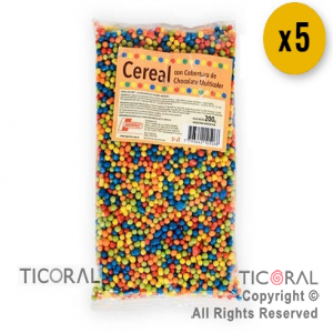 CEREAL CHOCOLATE COLOR MULTICOLOR  X 5 paquetes X200GR ARGENFRUT